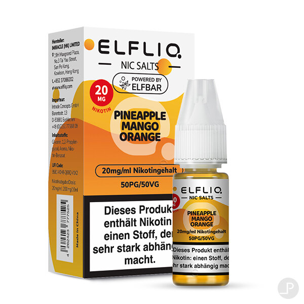 ELFLIQ Pineapple Mango Orange Nikotinsalz-Liquid 10ml 20 mg/ml Nikotinsalz