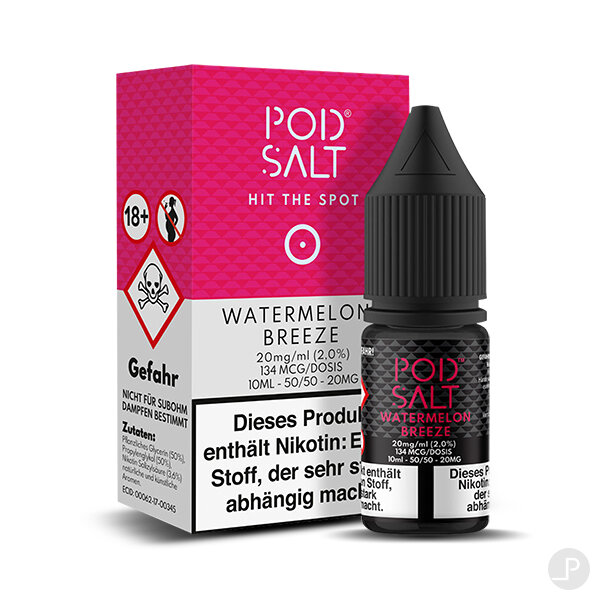 Pod Salt Watermelon Breeze Nikotinsalz Liquid 10ml 20 mg/ml Nikotinsalz