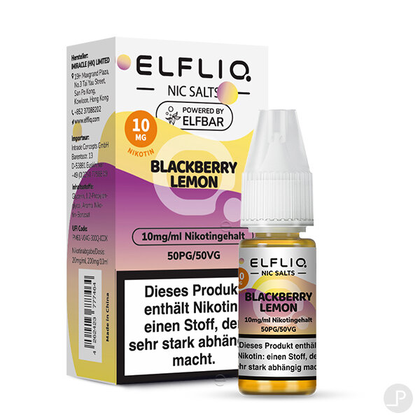 ELFLIQ Blackberry Lemon Nikotinsalz-Liquid 10ml 10 mg/ml Nikotinsalz