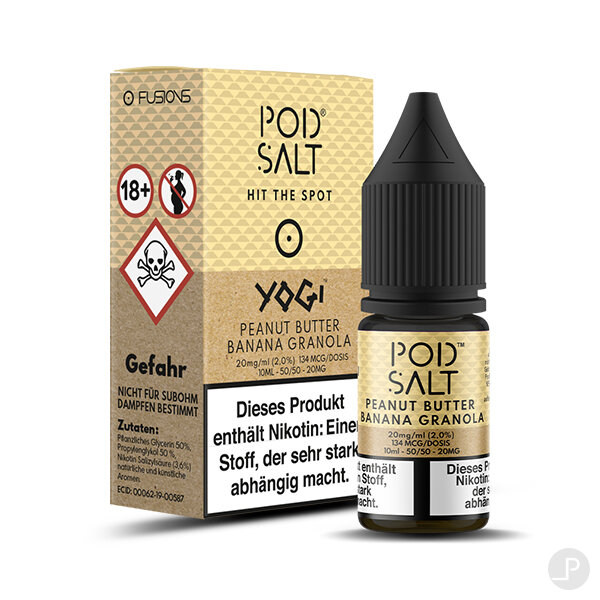 Pod Salt Fusion Peanut Butter Banana Granola Bar Nikotinsalz Liquid 10ml 11 mg/ml Nikotinsalz