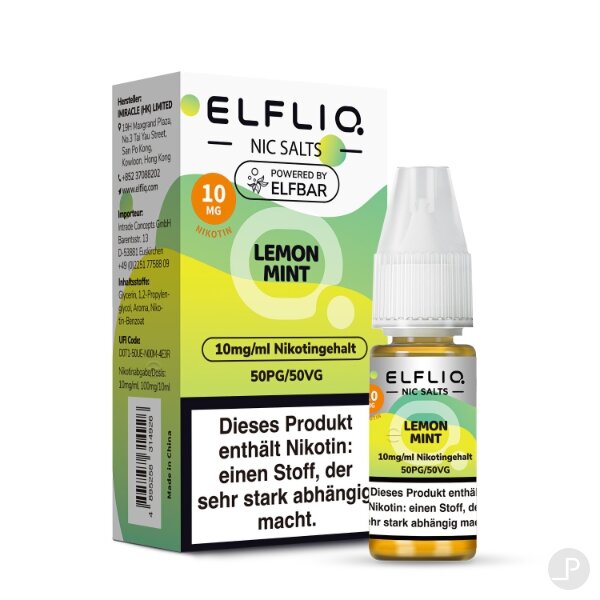 ELFLIQ Lemon Mint Nikotinsalz-Liquid 10ml 10 mg/ml Nikotinsalz